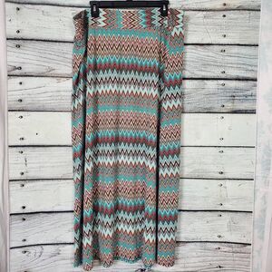 Cato Woman Chevron Print Maxi Skirt Multicolor Plus 2X Stretch